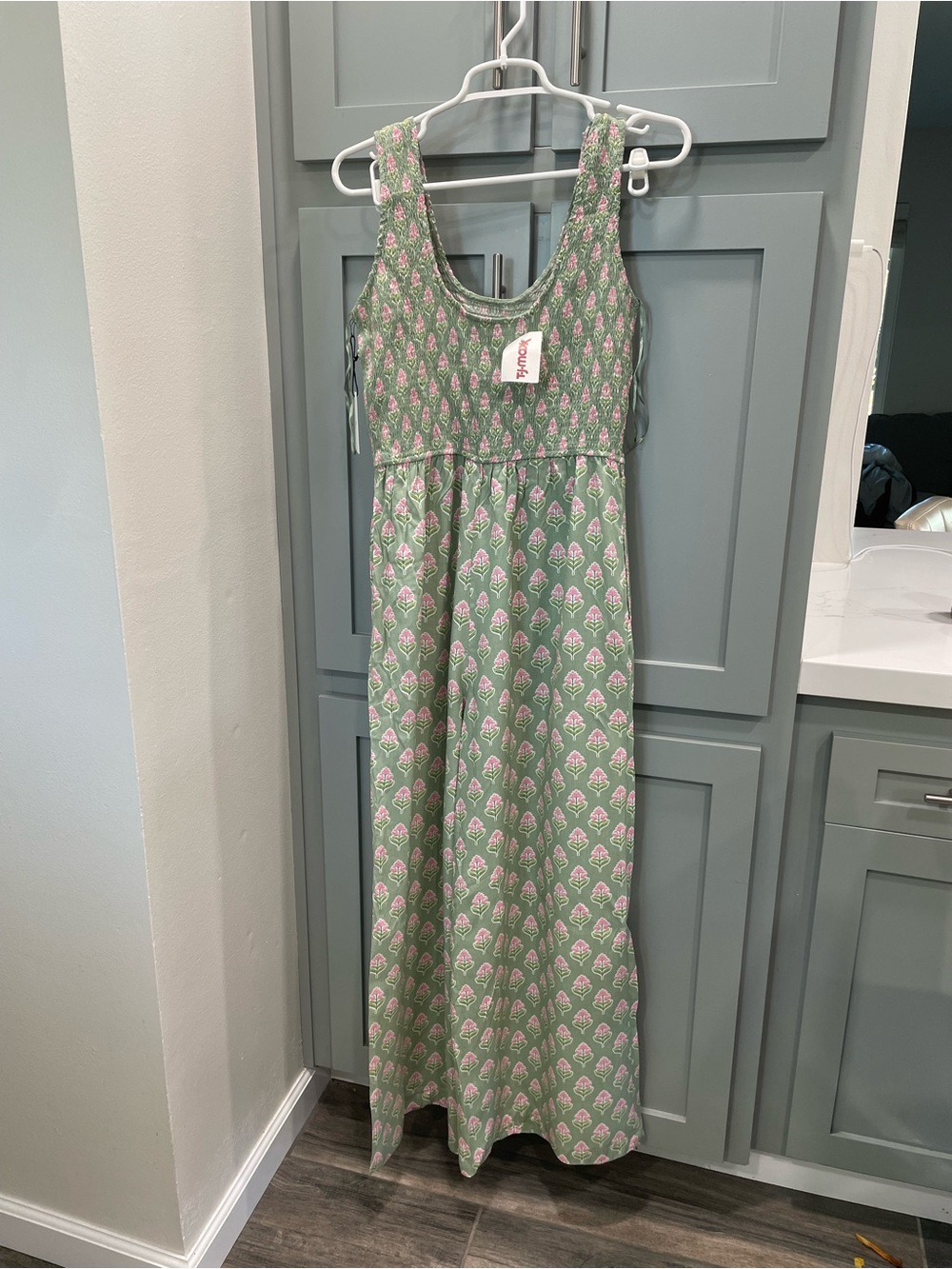Japna Green and Pink Printed Sleeveless Jumpsuit